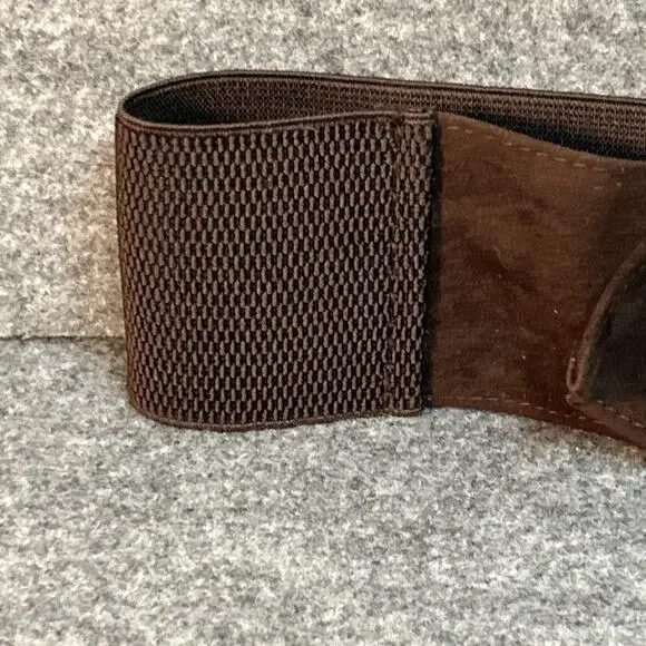 Vintage Women’s Belt Size 12 Wide Dark Brown Suede Elastic Jessica Howard - Picture 4 of 12